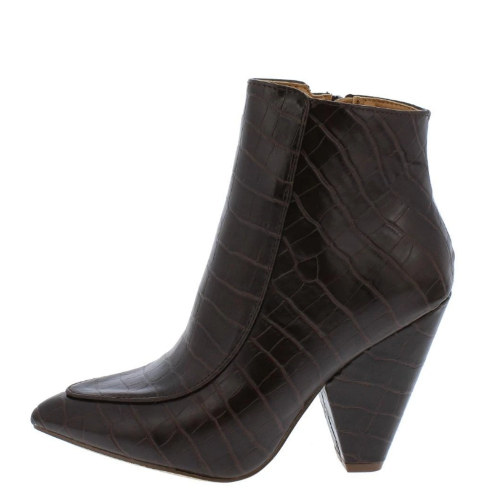 Black crocodile design boots